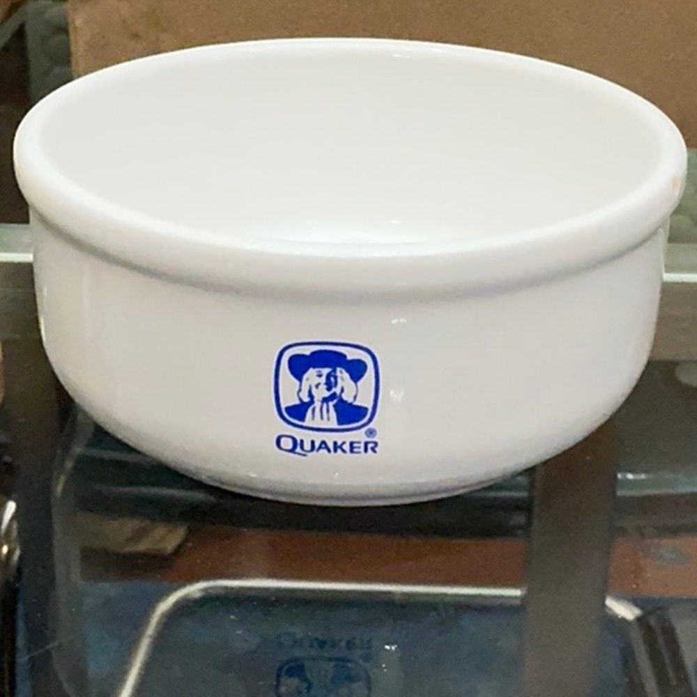 Vintage Quaker White Ceramic Bowl